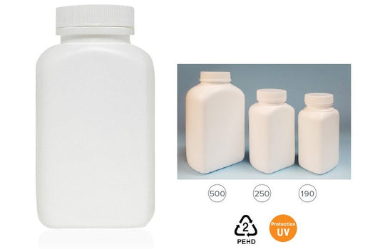 White Plastic Oblong Bottles